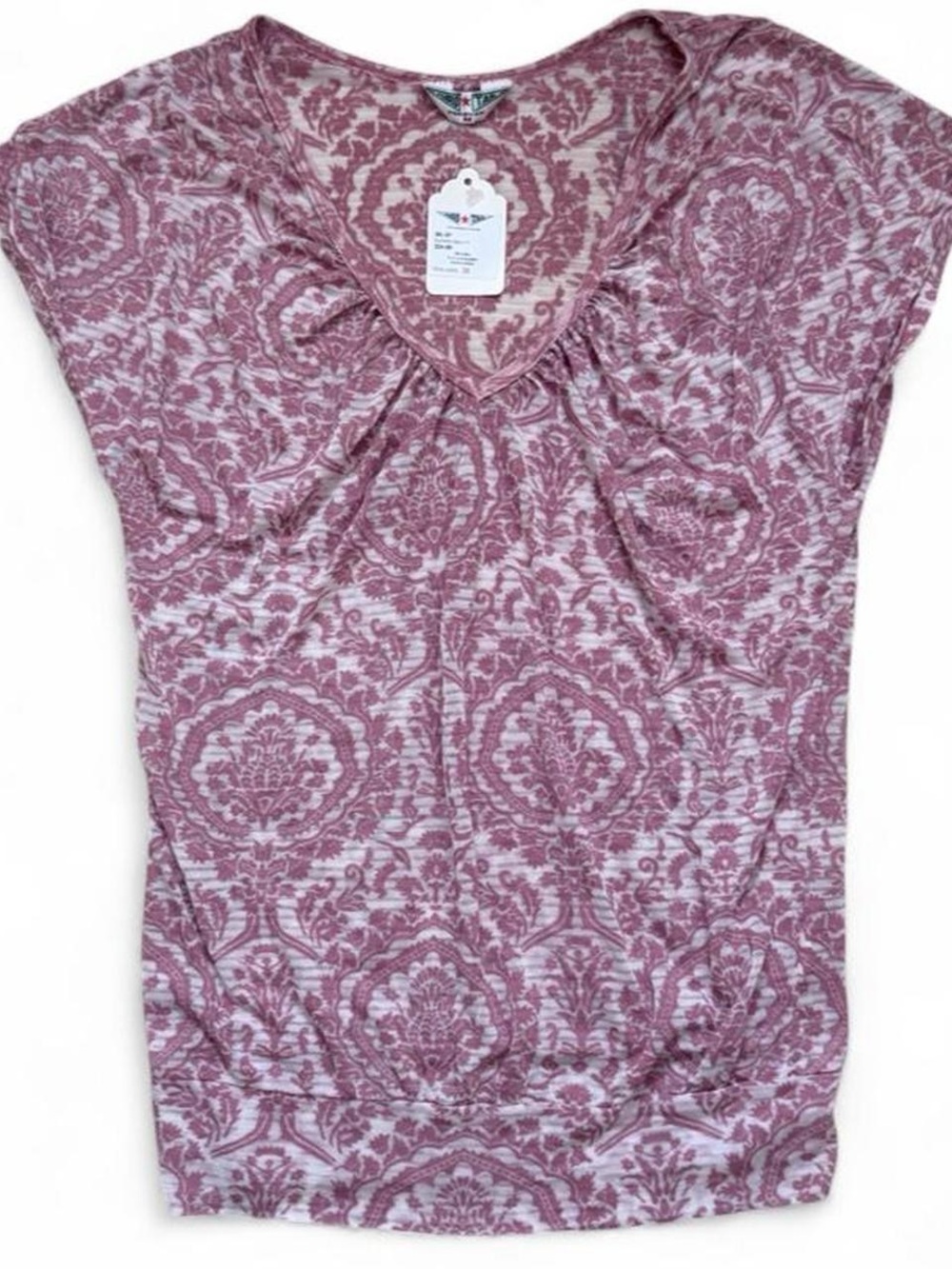 New Hard Tail burnout banded shirt floral brocade stripe